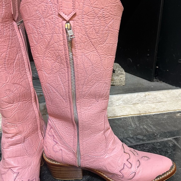 Mahli the Label Pink leather Cowboy boots - Picture 3 of 8